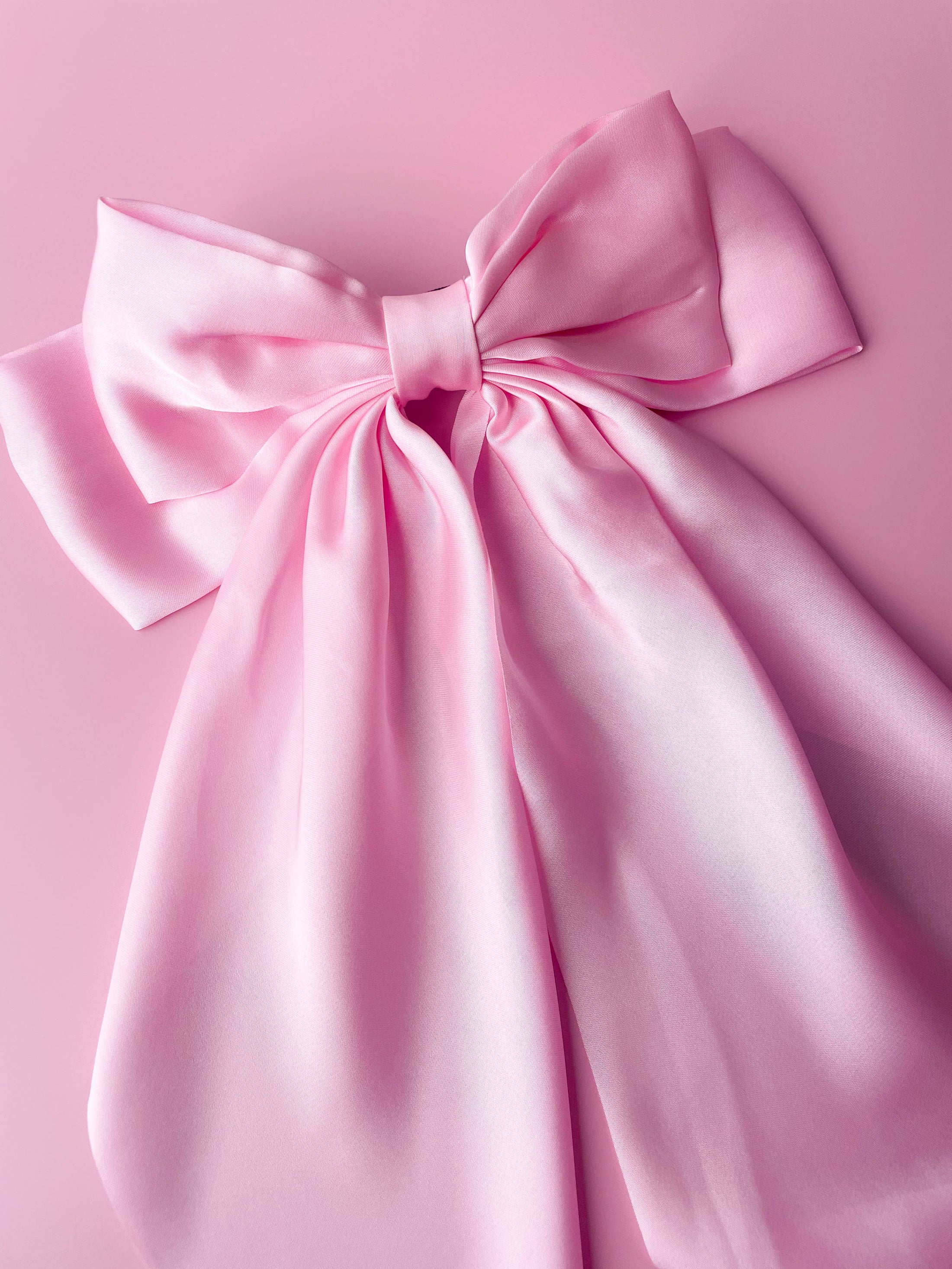 Bow: Silky Oversized Ribbon Hair Bow Barrette