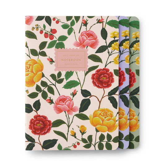 Notebooks:  Roses (Assorted Set of 3)