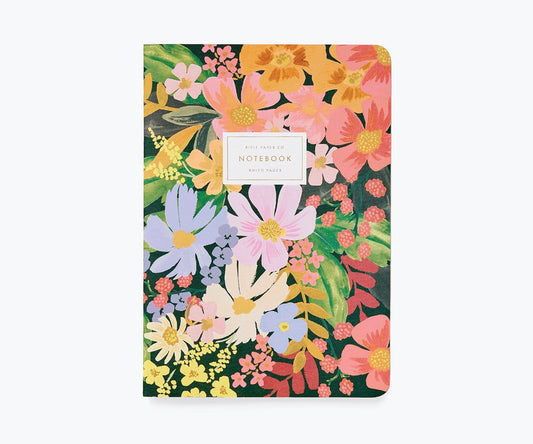 Notebook: Set of 3 Marguerite Stitched Notebooks