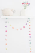 Load image into Gallery viewer, Rainbow Sorbet Felt Ball Garland: 7 ft (28 balls)
