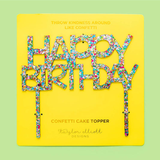 Confetti: Cake Topper - "Happy Birthday"