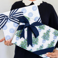 Load image into Gallery viewer, Gift Wrap: Continuous Roll Gift Wrap | Blue Bows Christmas Trees
