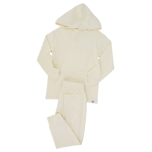 Jogger Set - French Terry Hooded: Winter White