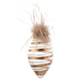 Load image into Gallery viewer, Ornament: Feather Top Striped Glass Clear Ornament
