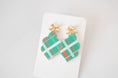 Load image into Gallery viewer, Earrings: Christmas Plaid Earrings, Bow Stud
