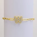 Load image into Gallery viewer, Bracelet: CZ Initial Bubble Balloon Bracelet (Gold Filled)
