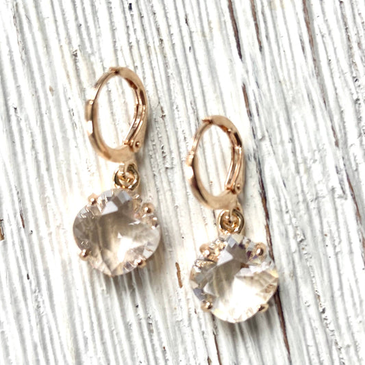 Earrings: Clear Crystal Drops