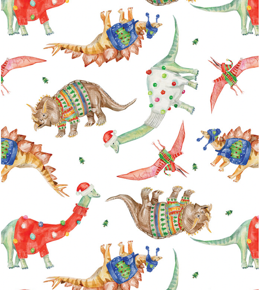 Gift Wrap: Festive Dinosaur Gift Wrap Roll