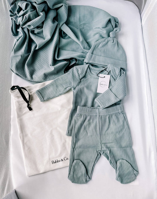 Take Me Home Outfit: Ribbed Set (Newborn)