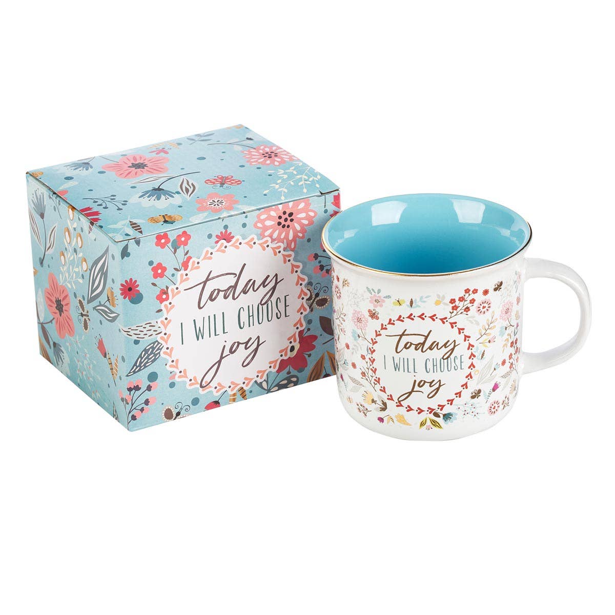 Mug: Camp Blue/White Floral (Choose Joy)