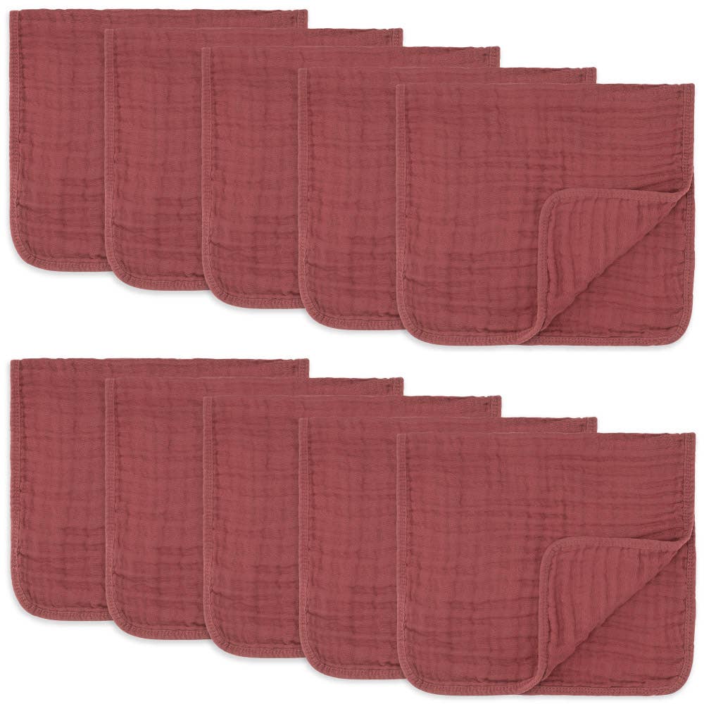 Muslin Burp Cloths: Pack of 6 (Blush)