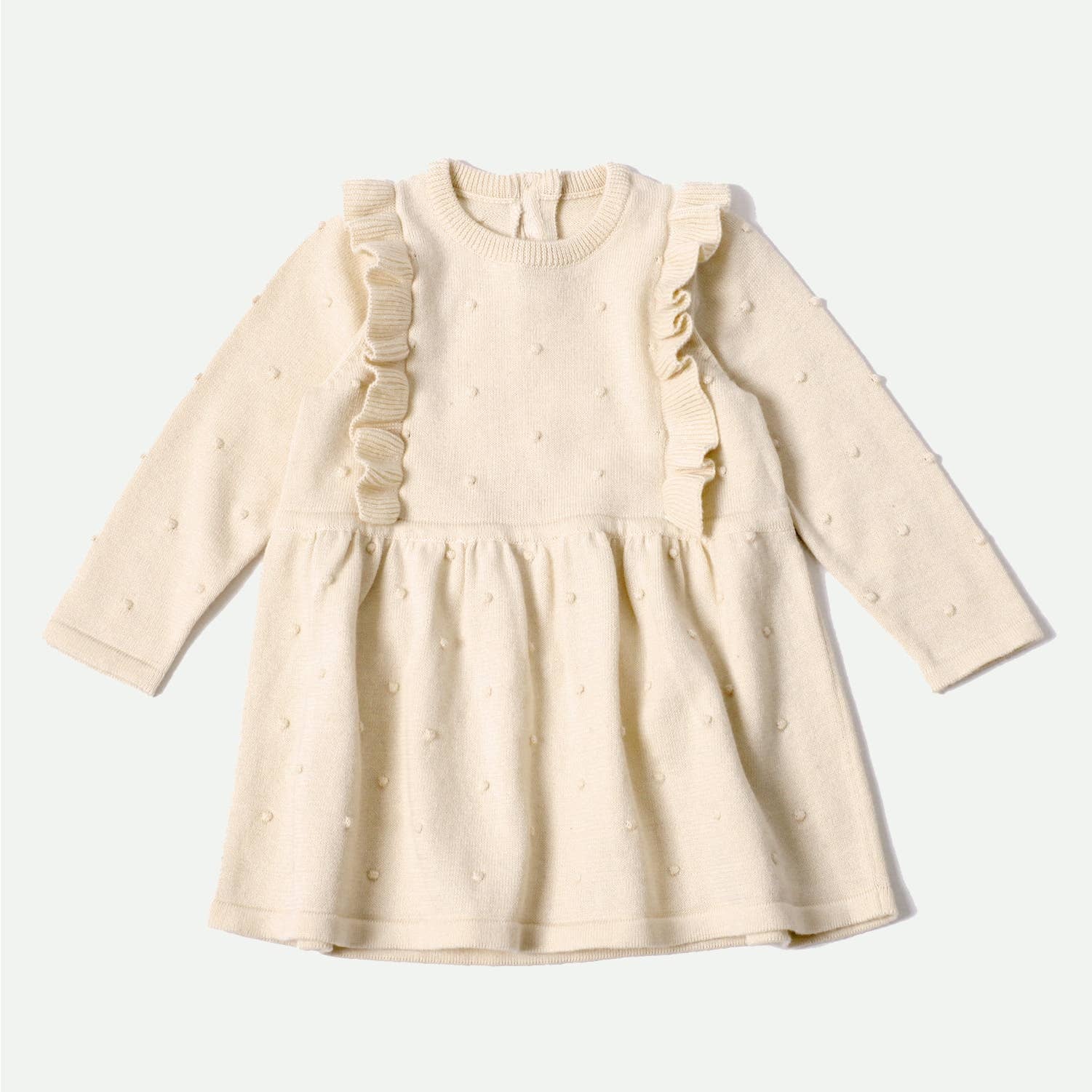 Milan Ruffle Knit Dress (Organic Cotton): Blush