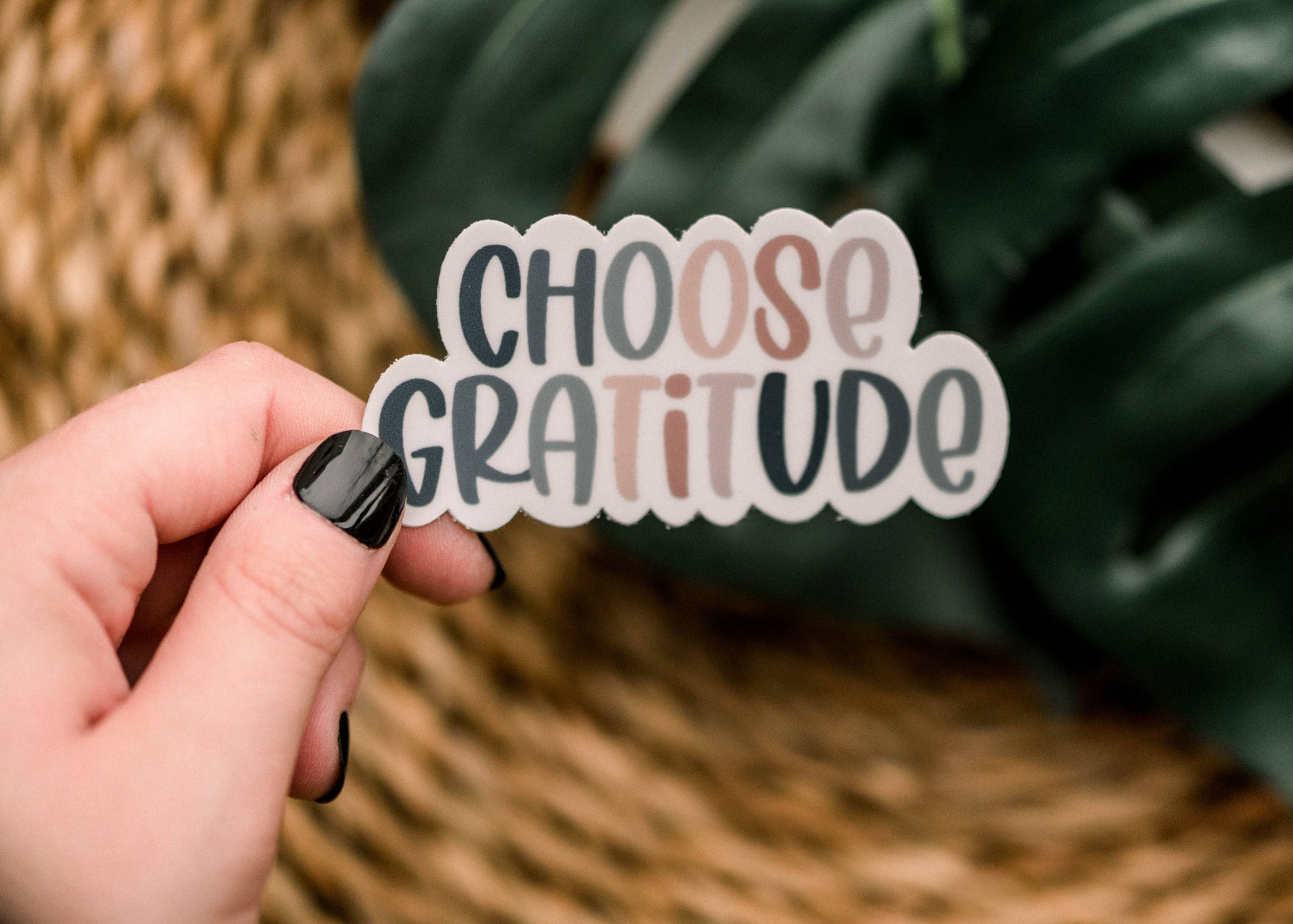 Sticker: Choose Gratitude Pastel Vinyl Sticker, 3x3 in