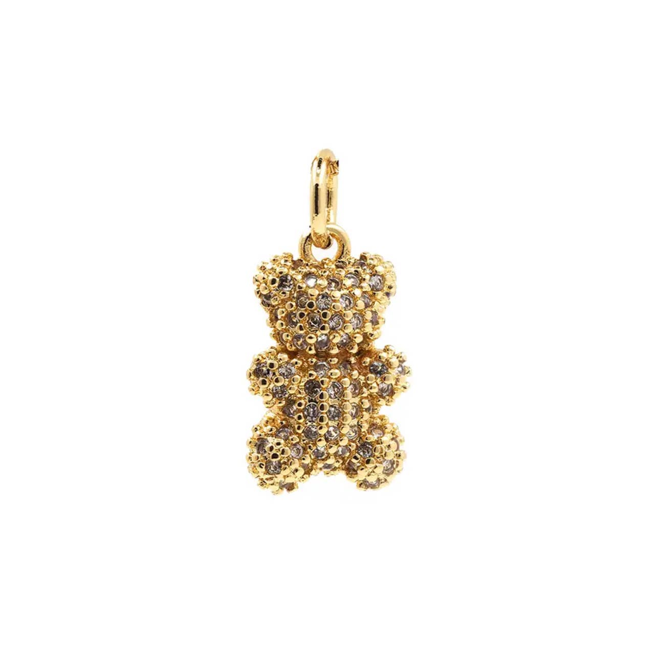 CZ Teddy Bear Charm For Charm Necklace & Bracelet