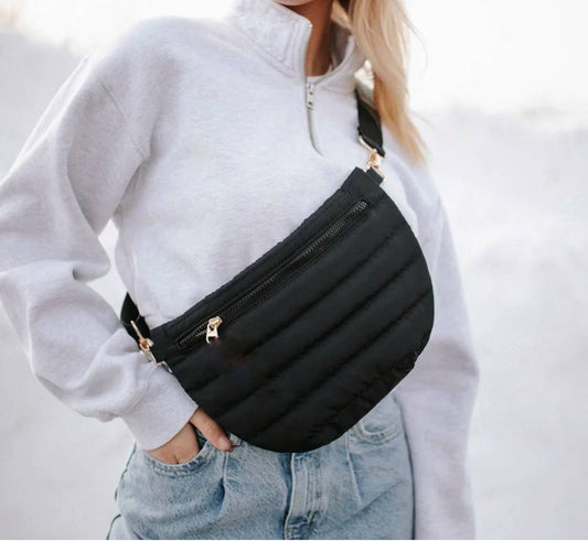 Crossbody Shoulder Bag: Pink Puffer Messenger