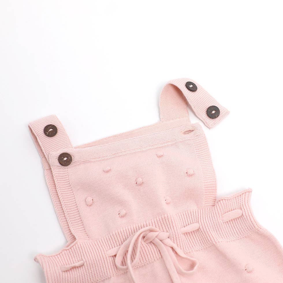 Milan Pastel Bobble Sweater Knit Baby Romper Organic Cotton: Blush / 0-3 Month