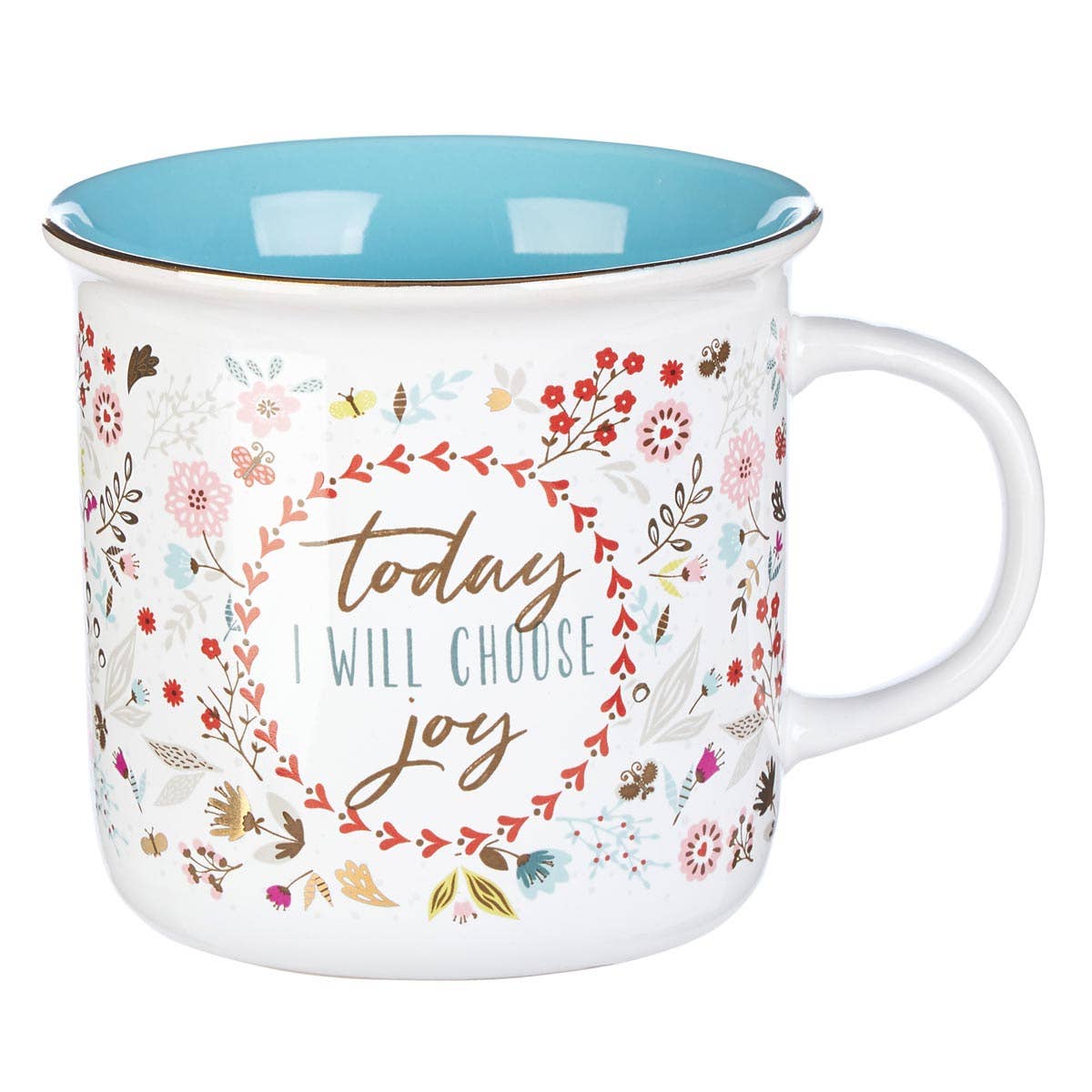 Mug: Camp Blue/White Floral (Choose Joy)