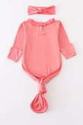 Load image into Gallery viewer, Baby Ruffle Gown: Peach (2 PC Bamboo Set)
