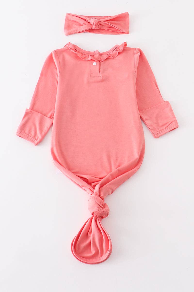 Baby Ruffle Gown: Peach (2 PC Bamboo Set)