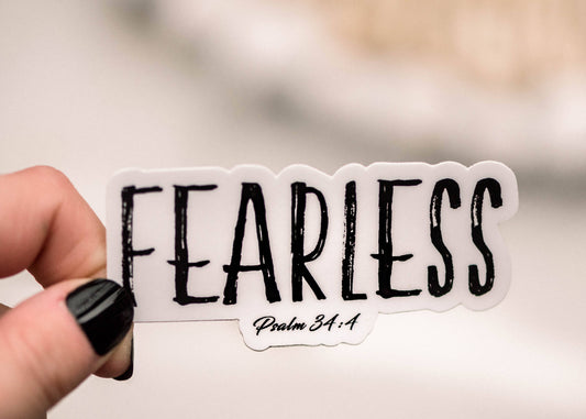 Sticker: Fearless Christian Vinyl Sticker, 3x1 in