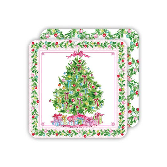 Coasters (Disposable): Colorful Christmas Tree