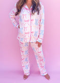 Load image into Gallery viewer, Pink Pastel Bows Long Sleeve Loungewear Pajama Set
