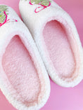 Load image into Gallery viewer, Pink Bow Christmas Tree Slippers
