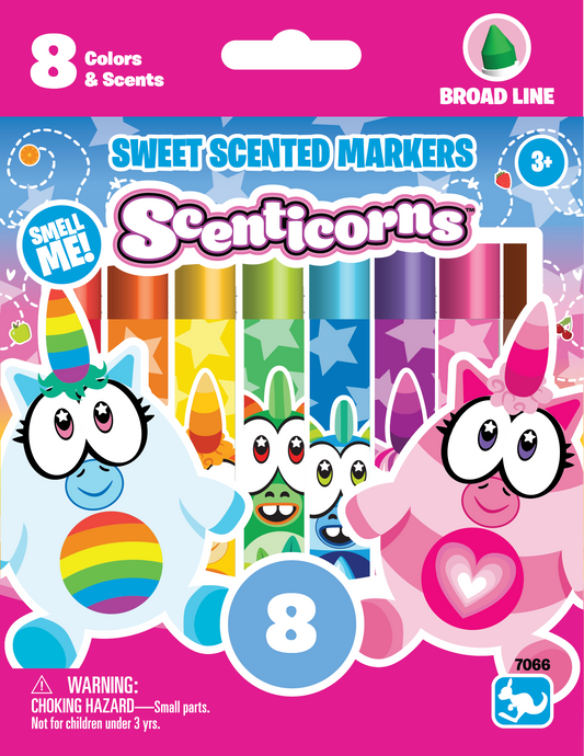 SCENTICORNS® Scented Stationery Broad line Markers 8ct.