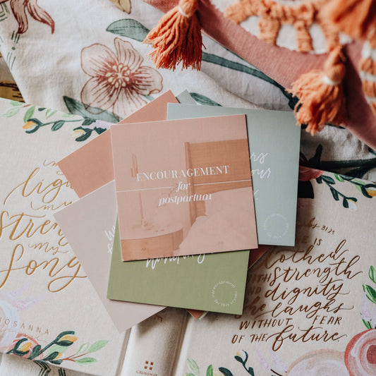 Devotional Card Set: Encouragement for Postpartum (Verses)