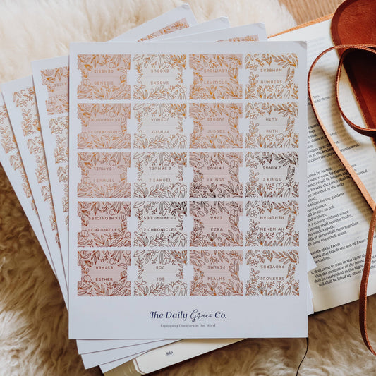 Bible Tabs: Gold Foil Dusty Pink