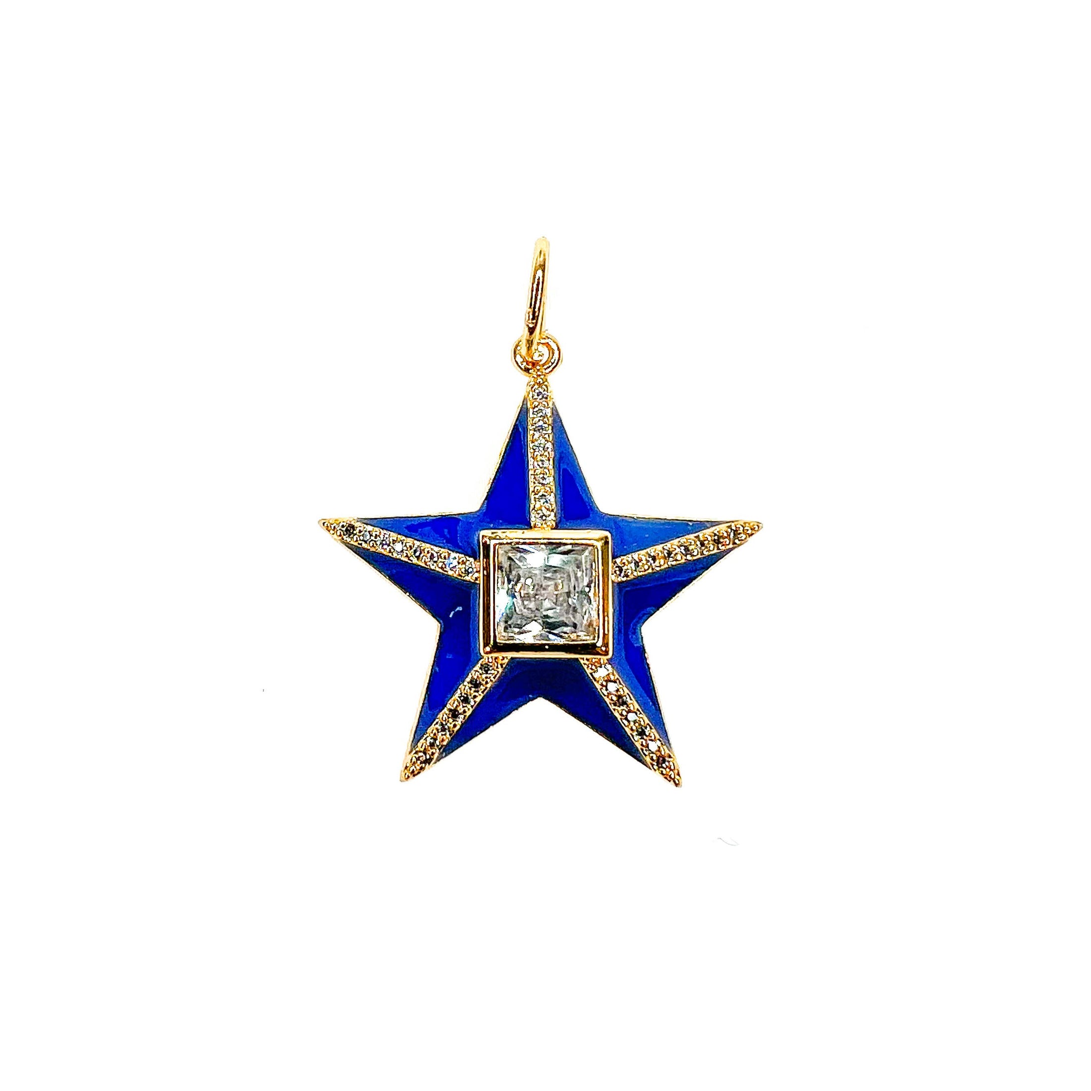 Charm: Star with CZ (Available in Multiple Colors)