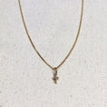 Load image into Gallery viewer, Charm for Necklace: 18k Gold Filled Mini Bezel CZ Cross Charm
