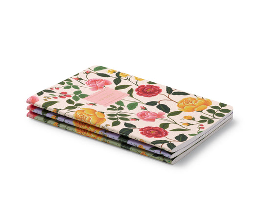 Notebooks:  Roses (Assorted Set of 3)