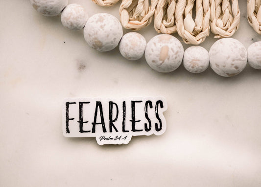 Sticker: Fearless Christian Vinyl Sticker, 3x1 in