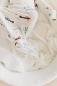 Load image into Gallery viewer, Vintage Airplane Knotted Baby Gown + Knot Hat
