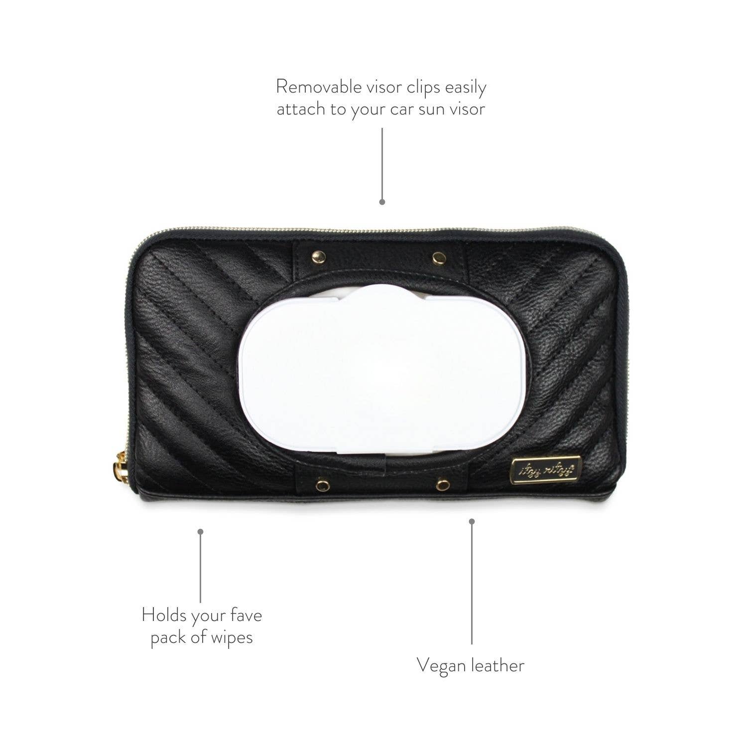 Travel Wipes Case: Jetsetter Black