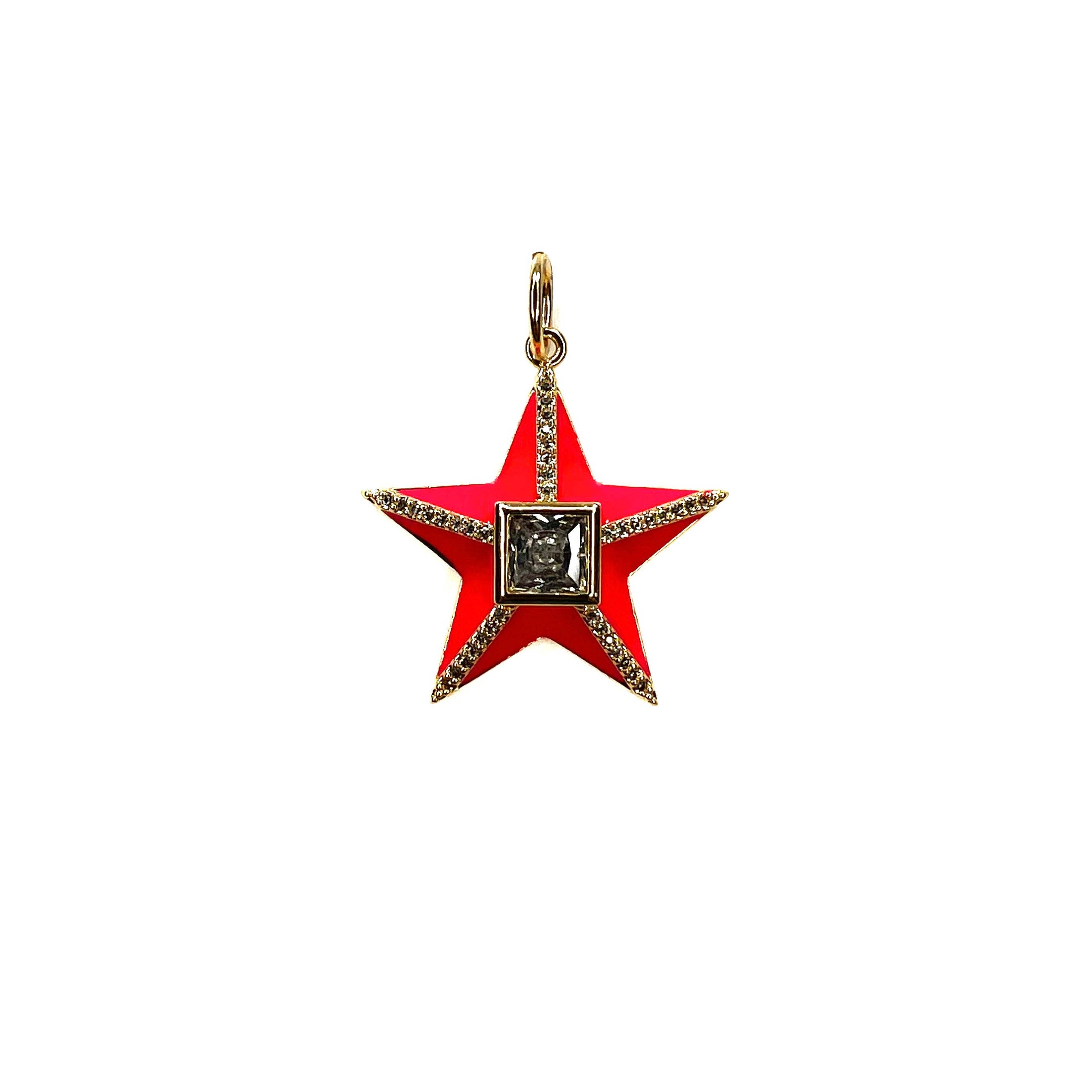 Charm: Star with CZ (Available in Multiple Colors)