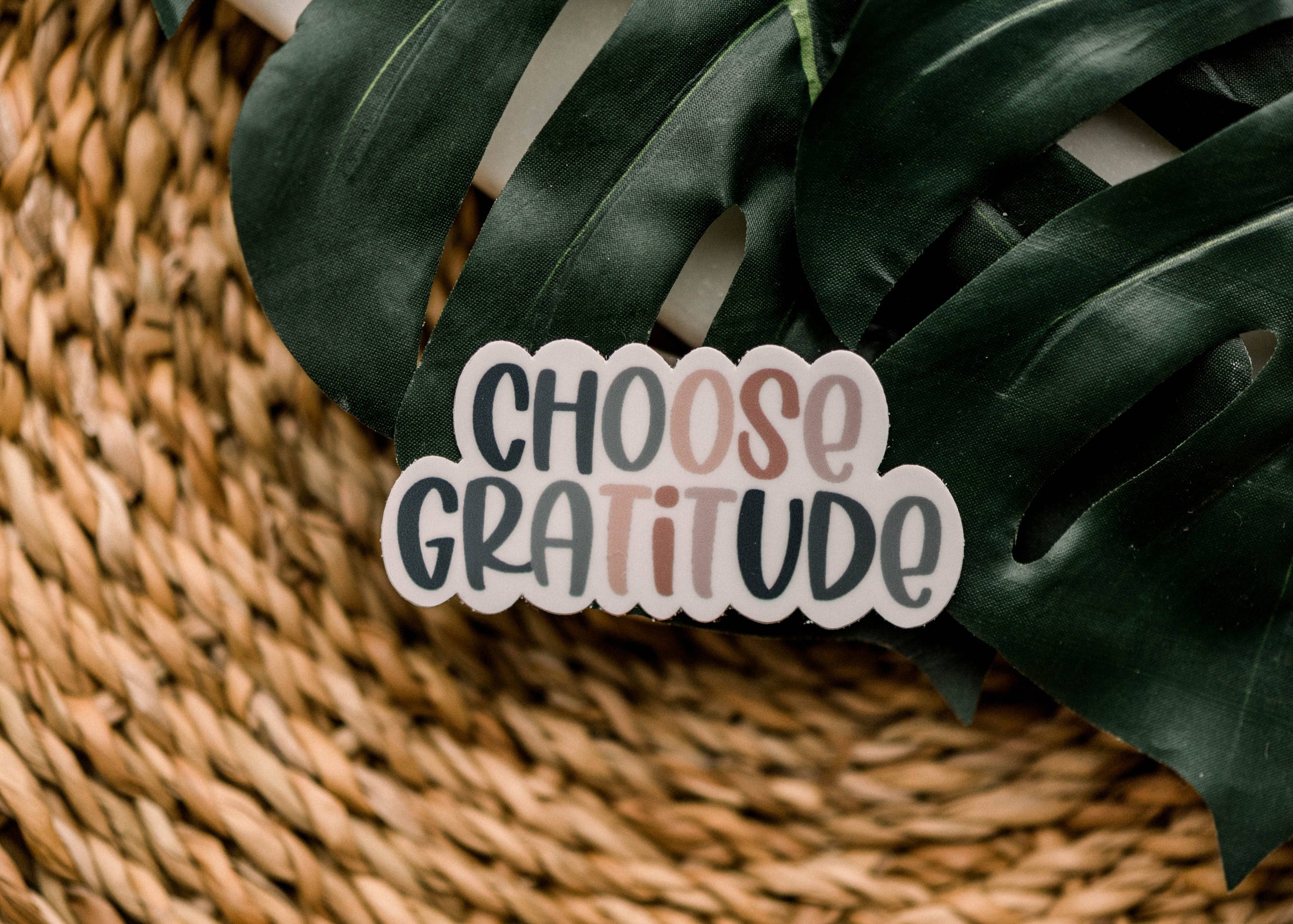 Sticker: Choose Gratitude Pastel Vinyl Sticker, 3x3 in