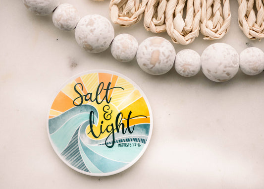 Sticker: Salt & Light Circle Vinyl Sticker, 3x3 in