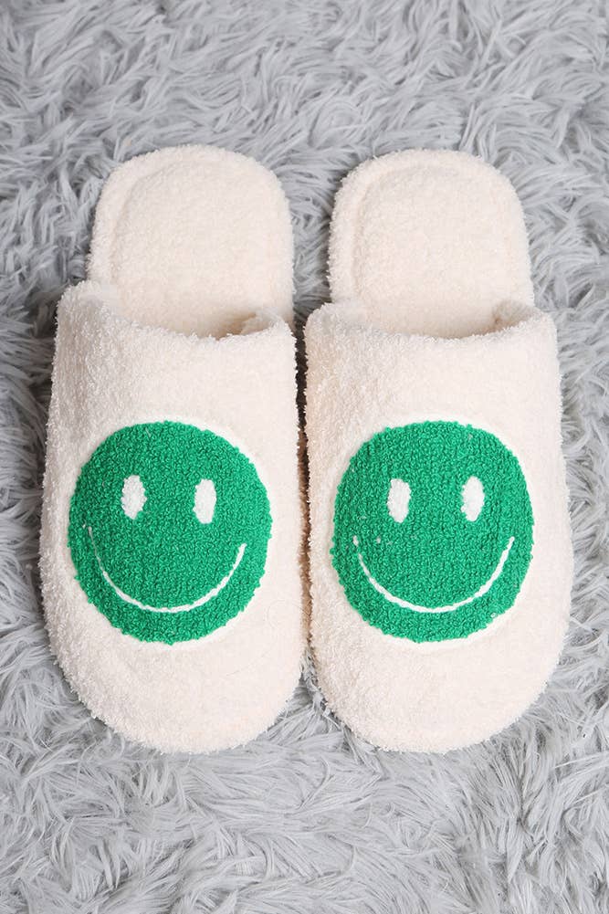 Comfy Happy Face Fuzzy Slipper: Lavender (Size 8-10 Womens)