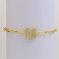 Load image into Gallery viewer, Bracelet: CZ Initial Bubble Balloon Bracelet (Gold Filled)
