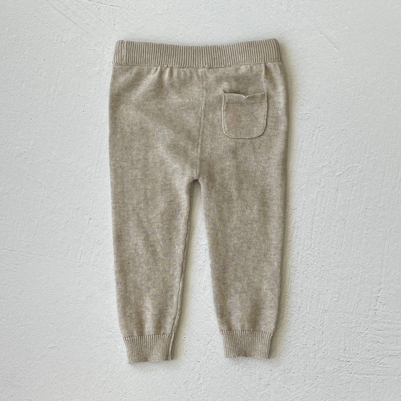 Milan Earthy Sweater Knit Baby Legging Pants Organic Cotton: Mauve Pink / 12-18 Month