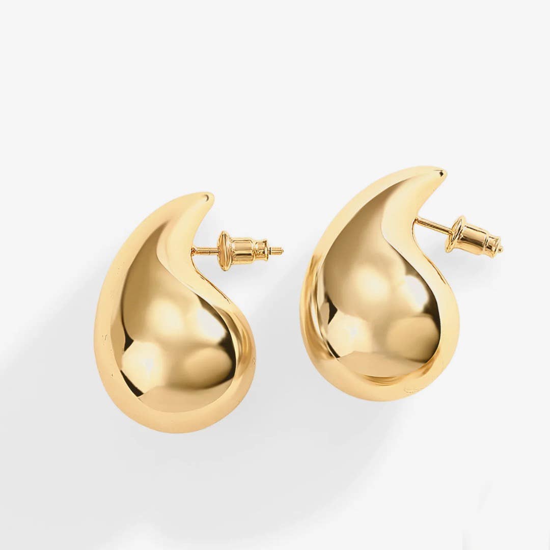 Earrings: Teardrop Water drop Earrings 18k Gold filled (Medium)