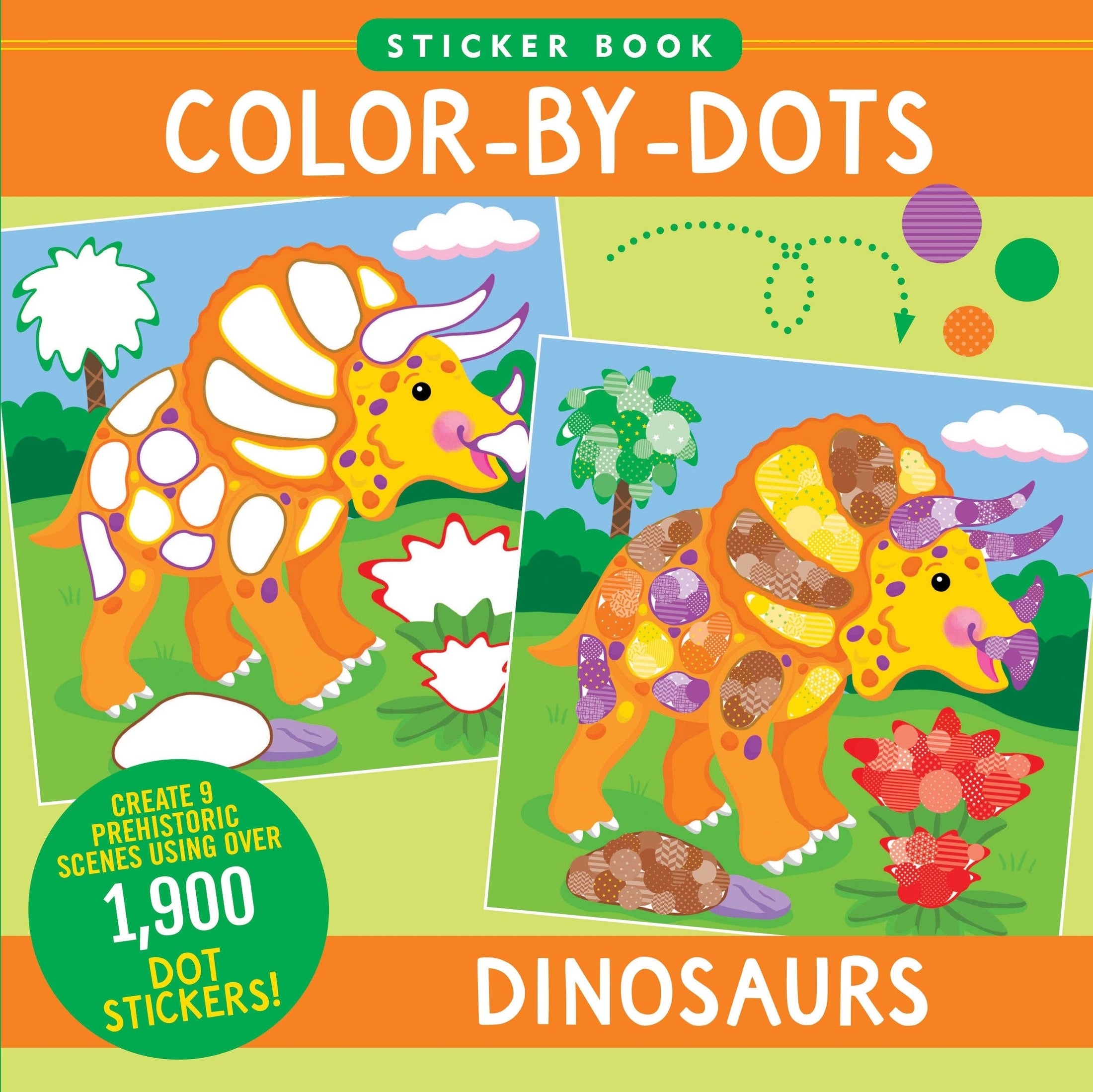 Activity Book: Color-By-Dots Sticker Book - Dinosaurs