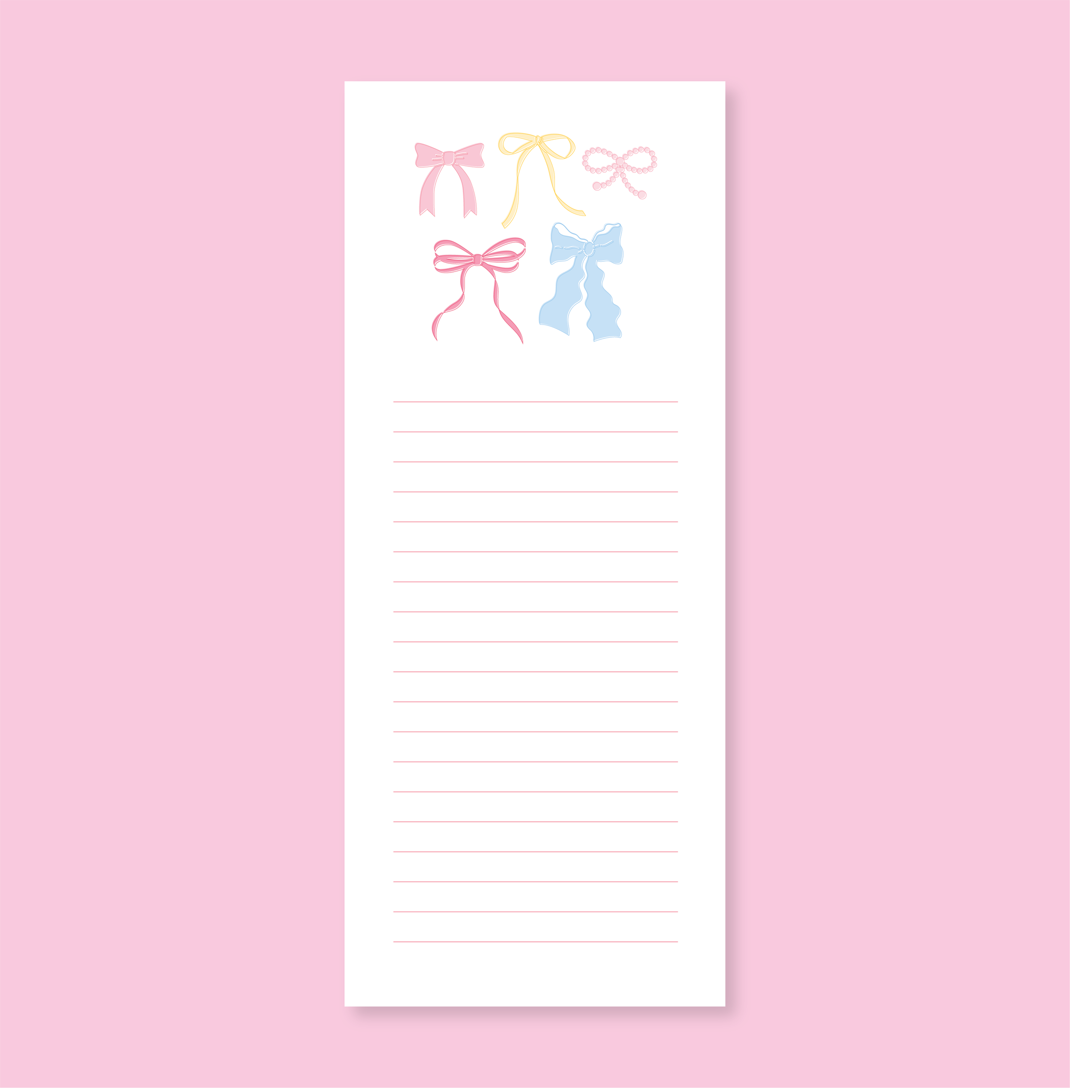 Notepad: Pastel Bows List