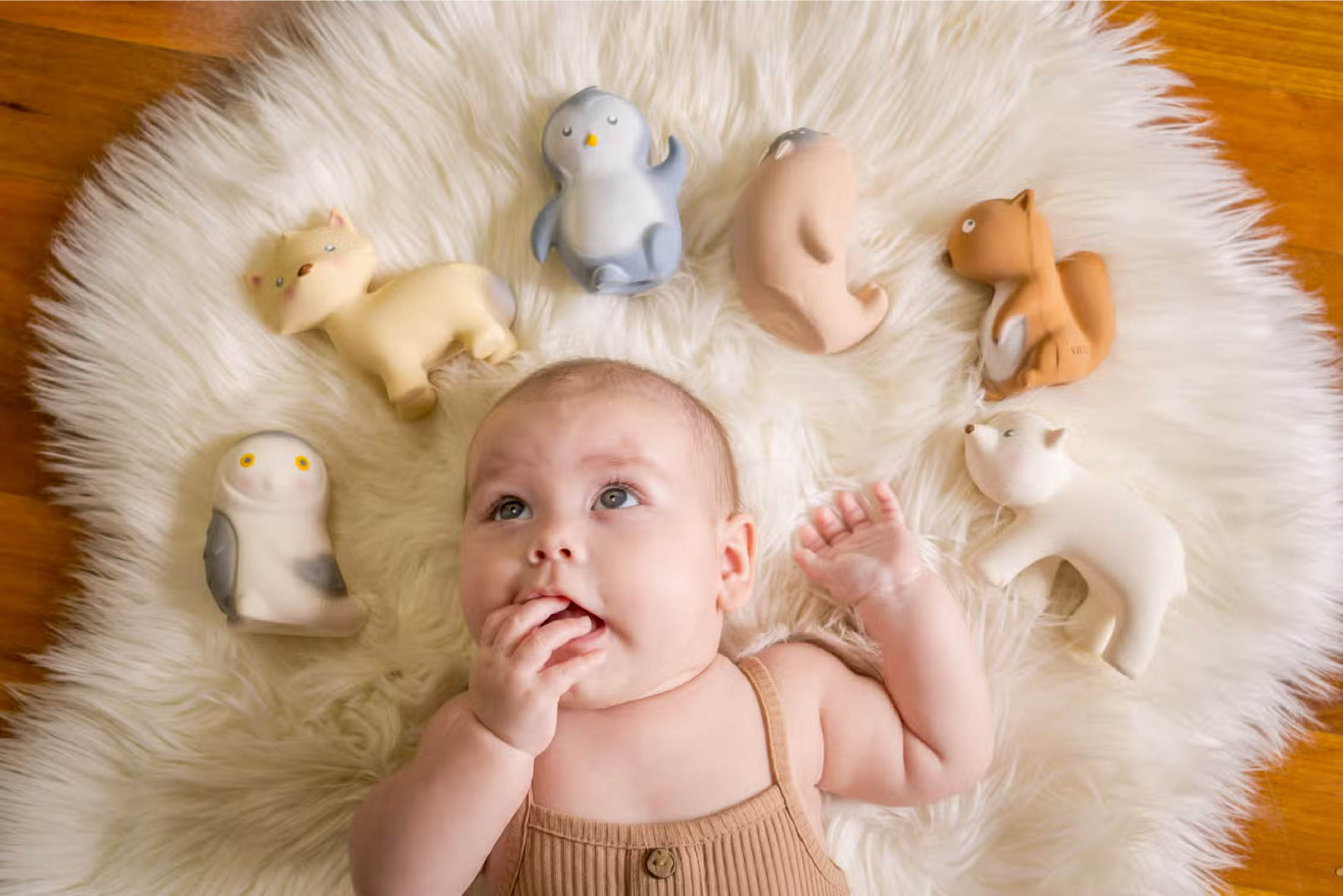 Natural Organic Teether, Rattle & Bath Toy: Arctic Polar Bear