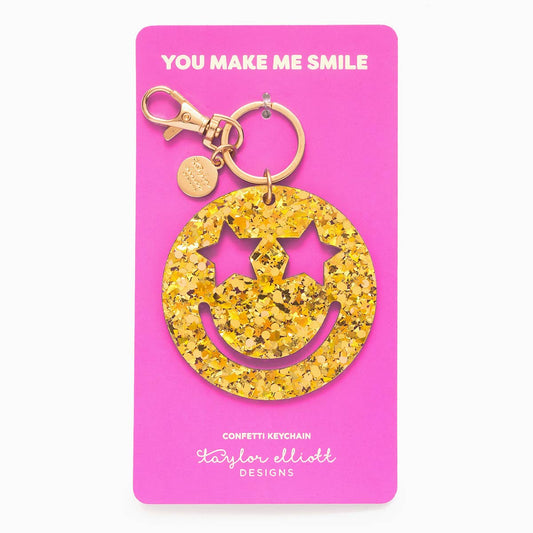 Keychain: Smiley Stars Confetti Keychain