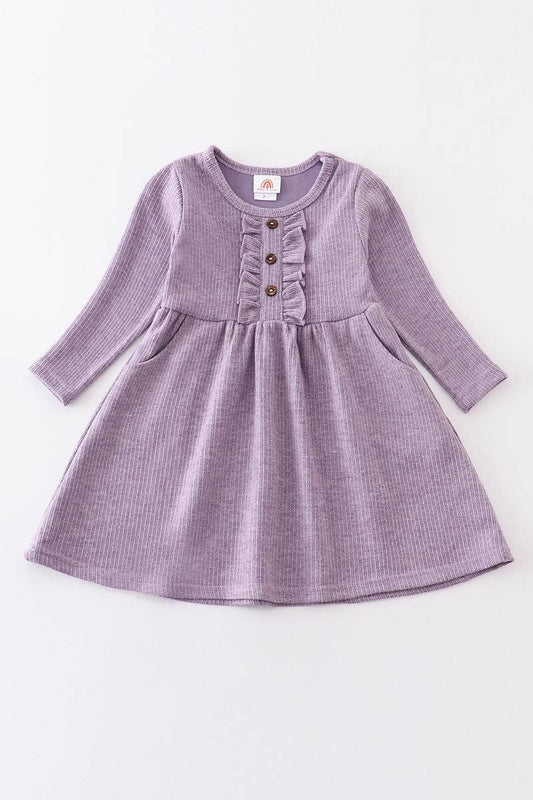 Girl Ruffle Dress: Lavender