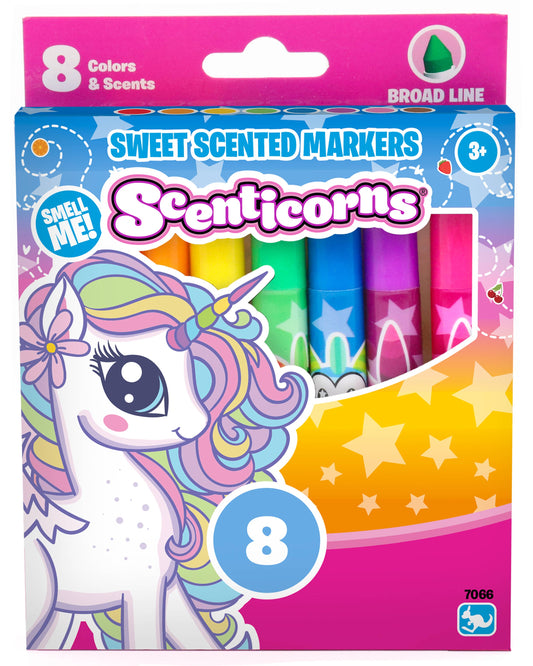 SCENTICORNS® Scented Stationery Broad line Markers 8ct.