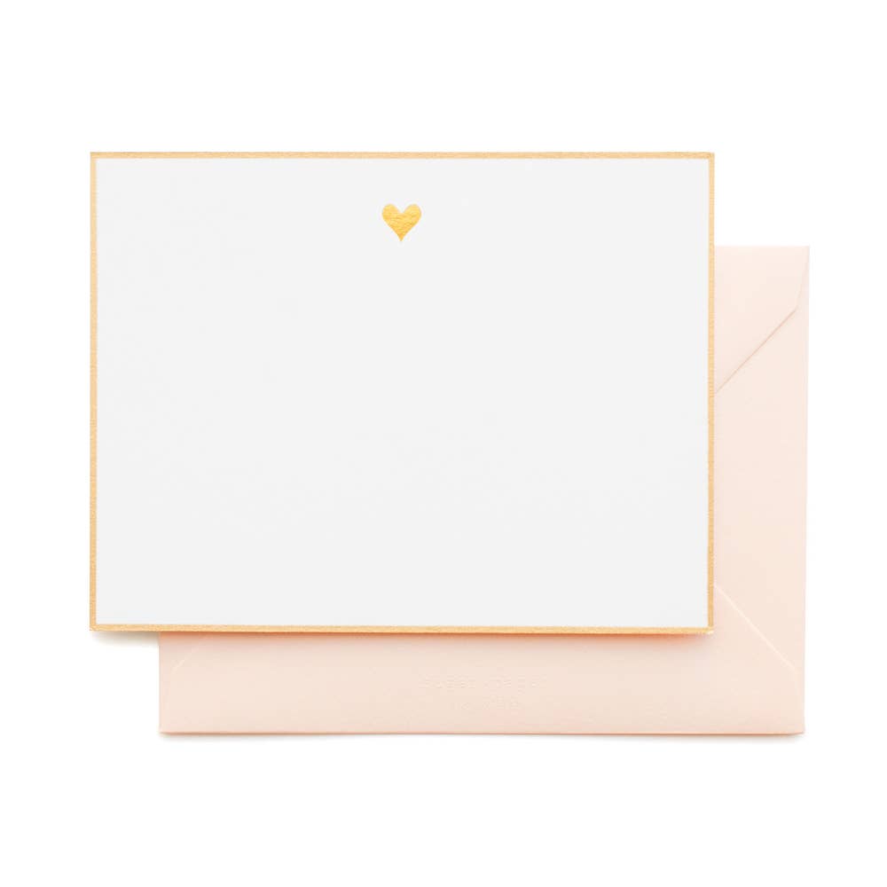 Boxed Stationery: Gold Heart Notecards